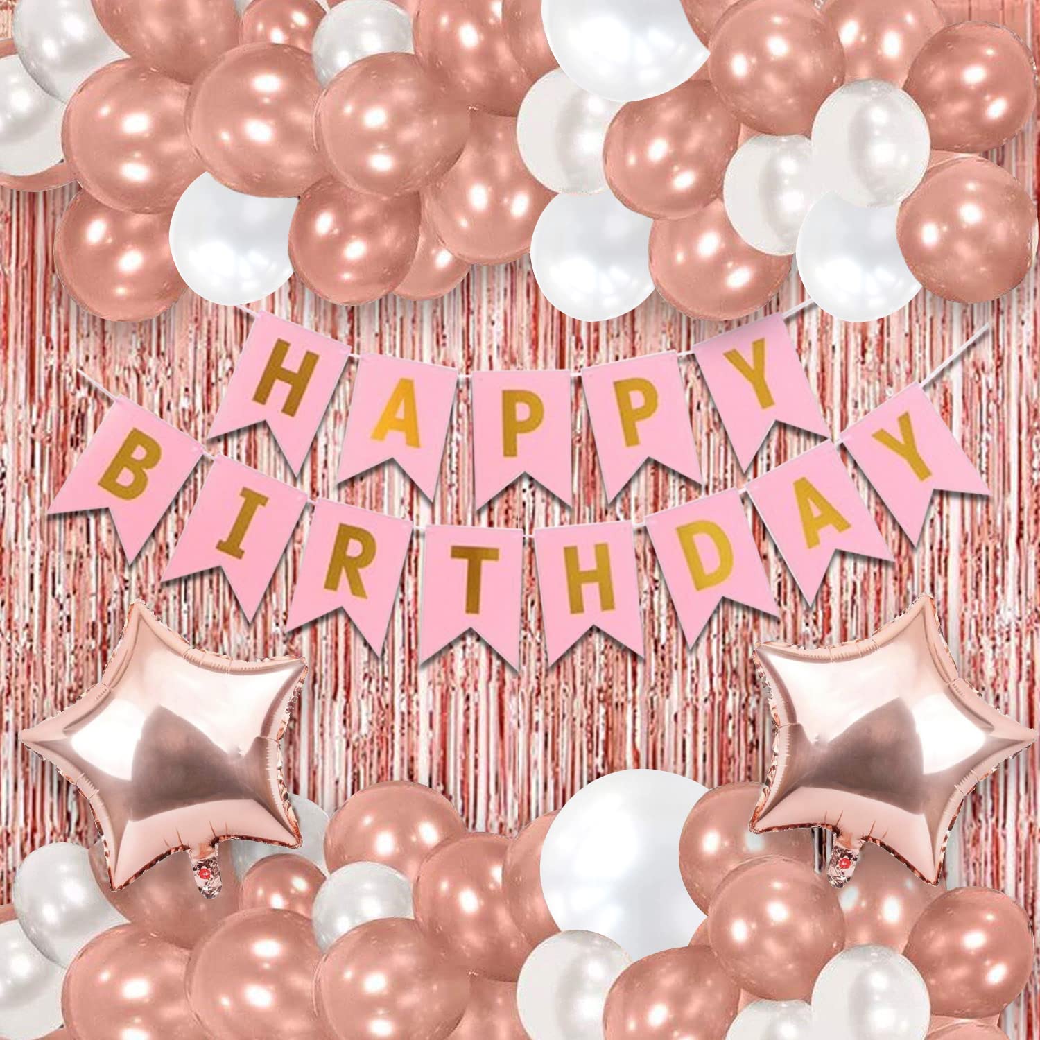 Buy Girls Birthday Party Pink Gold Birthday Decorations Online in India 