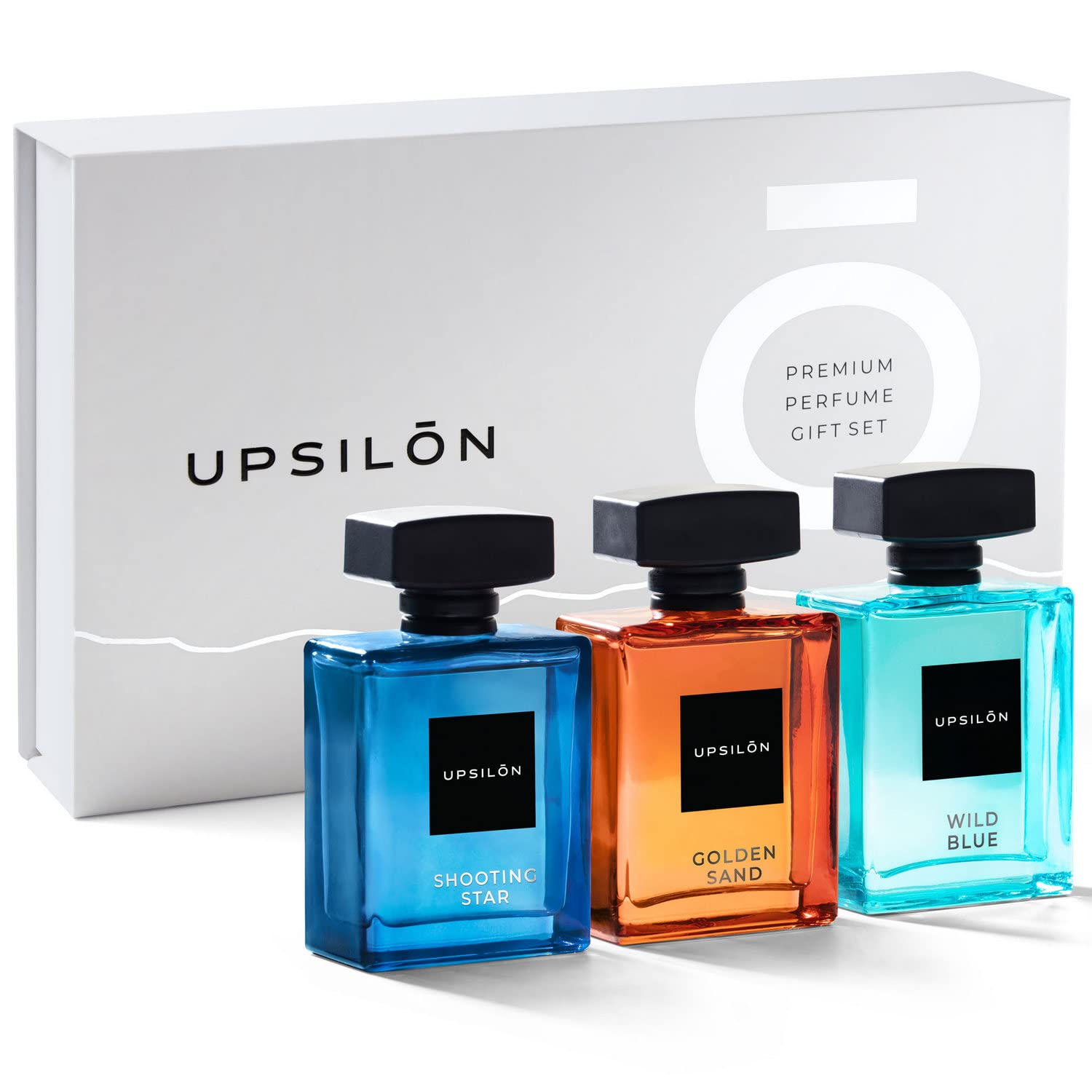 UPSILON Combo of Wild Blue, Golden Sand & Shooting Star Eau De Parfum Premium Long Lasting Fresh & Powerful Fragrance Spray Travel Friendly Luxury Parfum Scent | Men's Perfume | Each 100ml - Pack Of 3