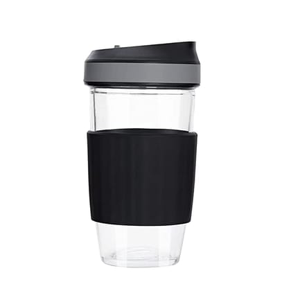 Viva Travel Mug with Silicone Sleeve, Glass Mug, 450 ml (Transparent)