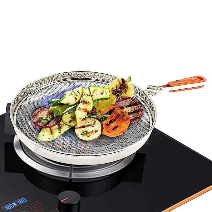 Viva Mmart Phulka Grill for Gas Stove, Grill Tawa Jali for Kitchen, Cooking Stainless Steel Papad Jali, Mesh Brinjal Roaster, Roti Grill Basket, Pulka Pan Roaster Grill for Gas