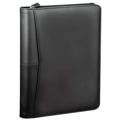 Smart Zipper Portfolio with Gusseted Document Pocket, Writing pad Size A5