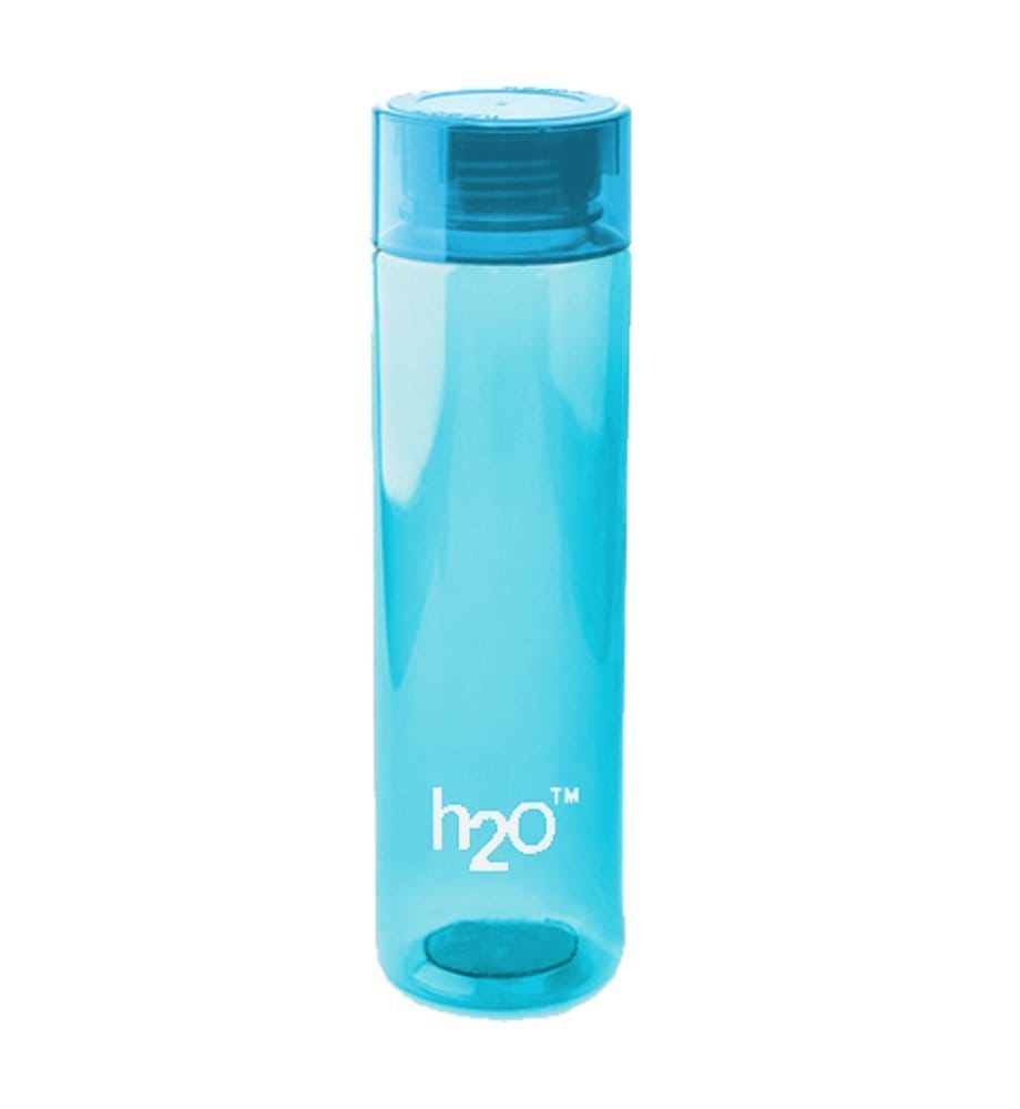 H2O Plastic Water Bottle, 1 Litre, Blue