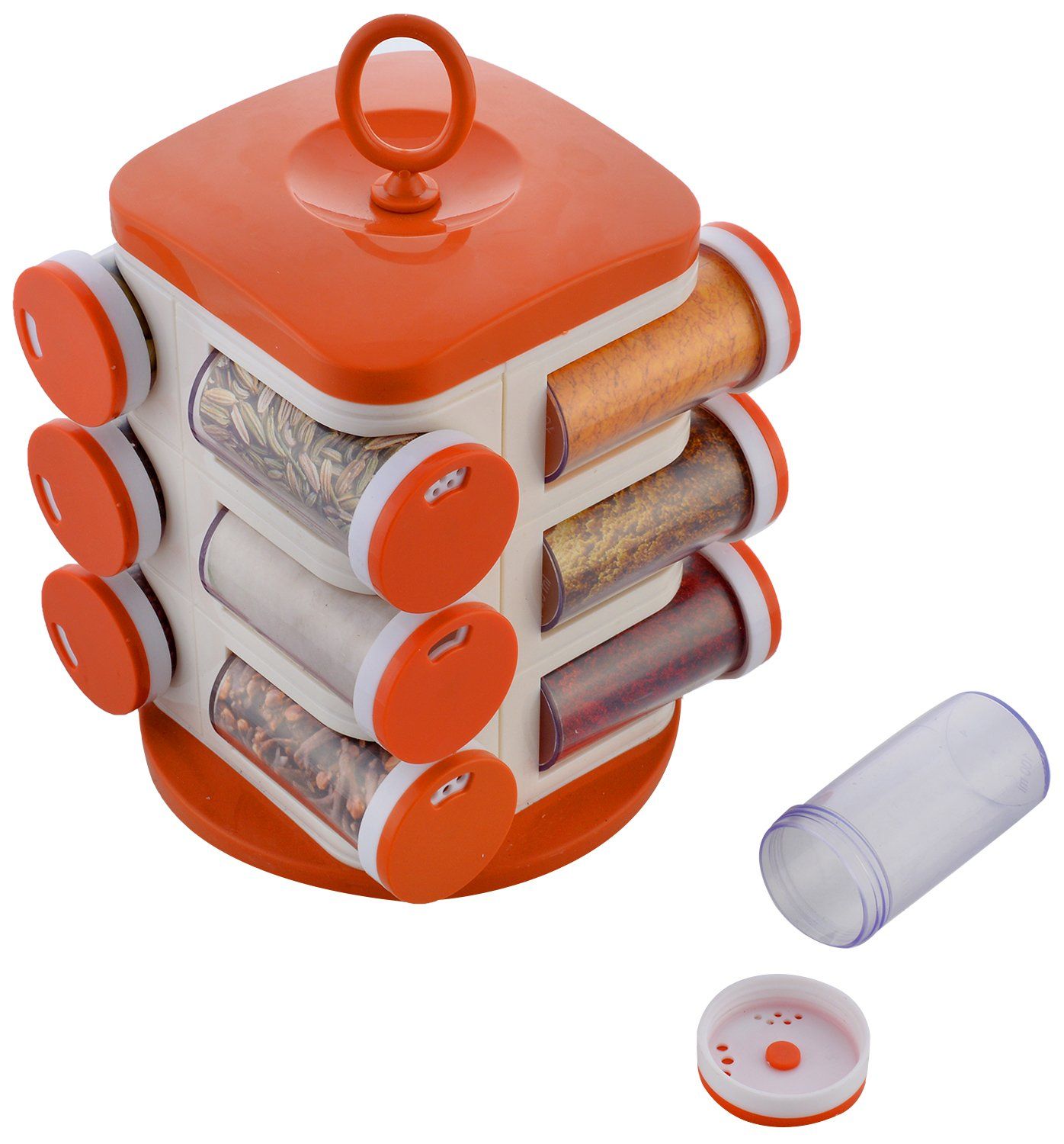 Plastic Spice Rack, 21 cm x 17.5 cm x 21 cm, 1-Piece, Orange