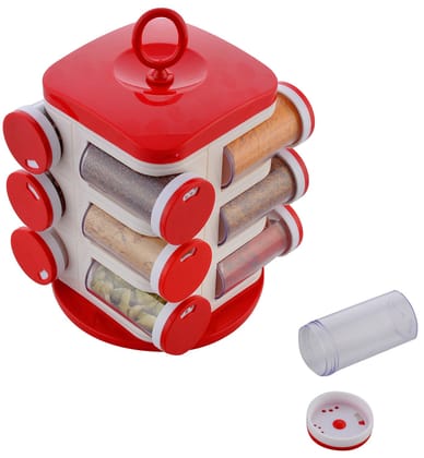 Plastic Spice Rack, 21 cm x 17.5 cm x 21 cm, 1-Piece, Red