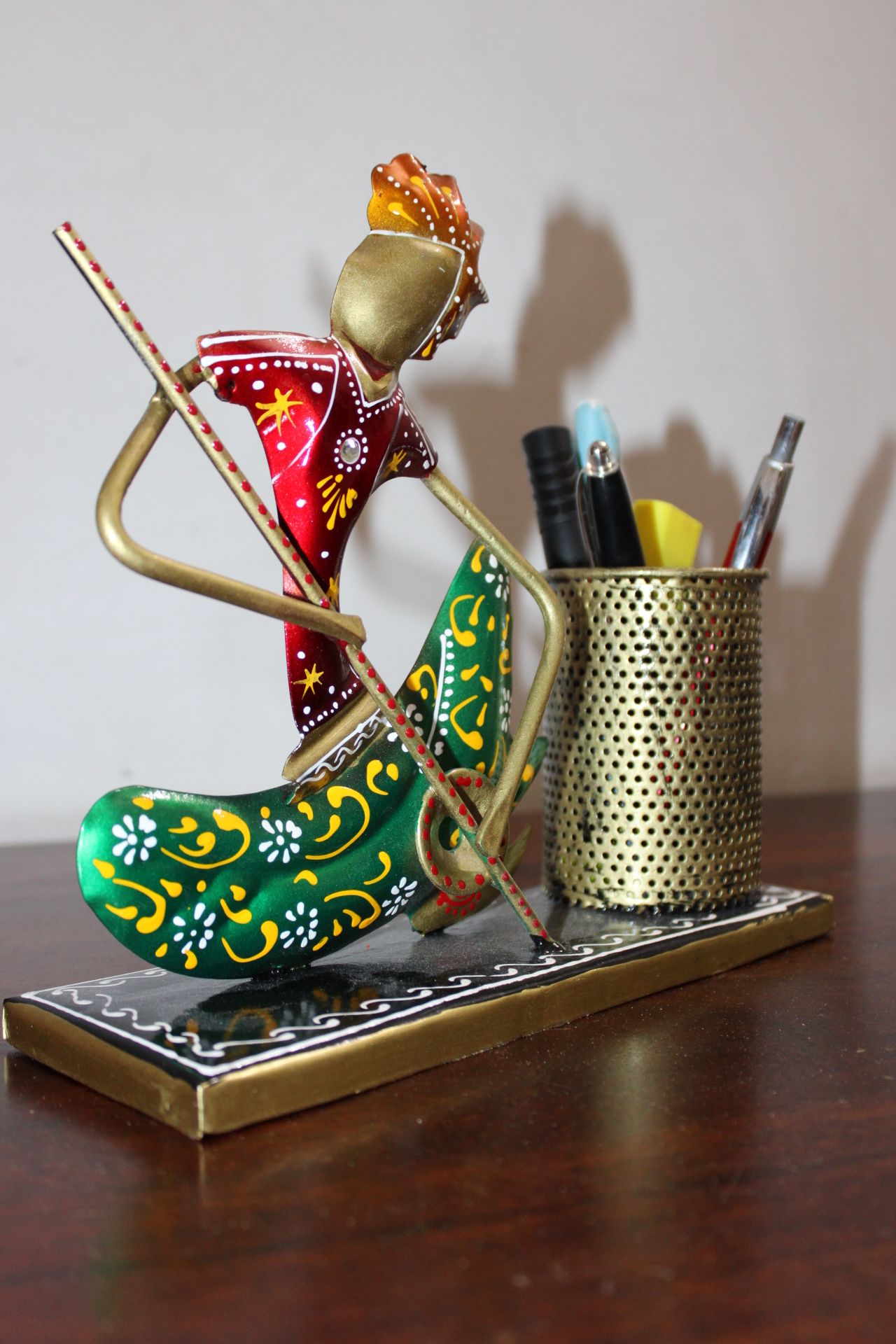 DINESH ENTERPRISES -  PEN PENCIL HOLDER/HANDPAINTED MULTICOLOR RAJASTHANI CULTURE ITEM