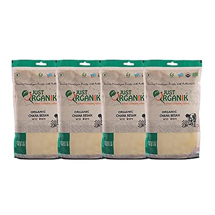 Just Organik Chana Besan 2 Kg, (4 x 500g), 100% Organic