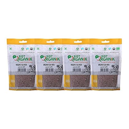 Just Organik Flax Seeds 800 g, (4 x 200 g), 100% Organic