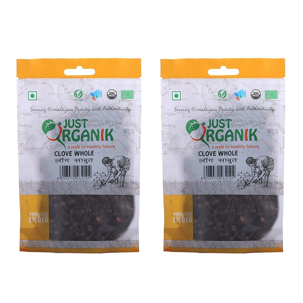 Just Organik Clove Whole 100gm, (2 X 50 g), 100% Organic