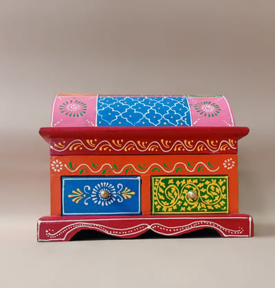 Wooden Brass Hut Shaped Multipurpose Decorative Box | jewellery store Showpiece Box