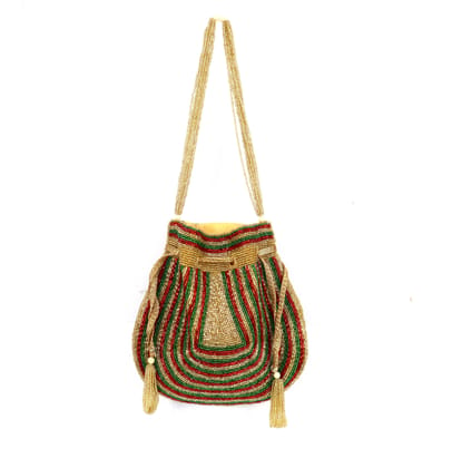 Multi Layer Potli Bag Beautiful  Sequins Embellished handwork Polti Bag- Multicolour