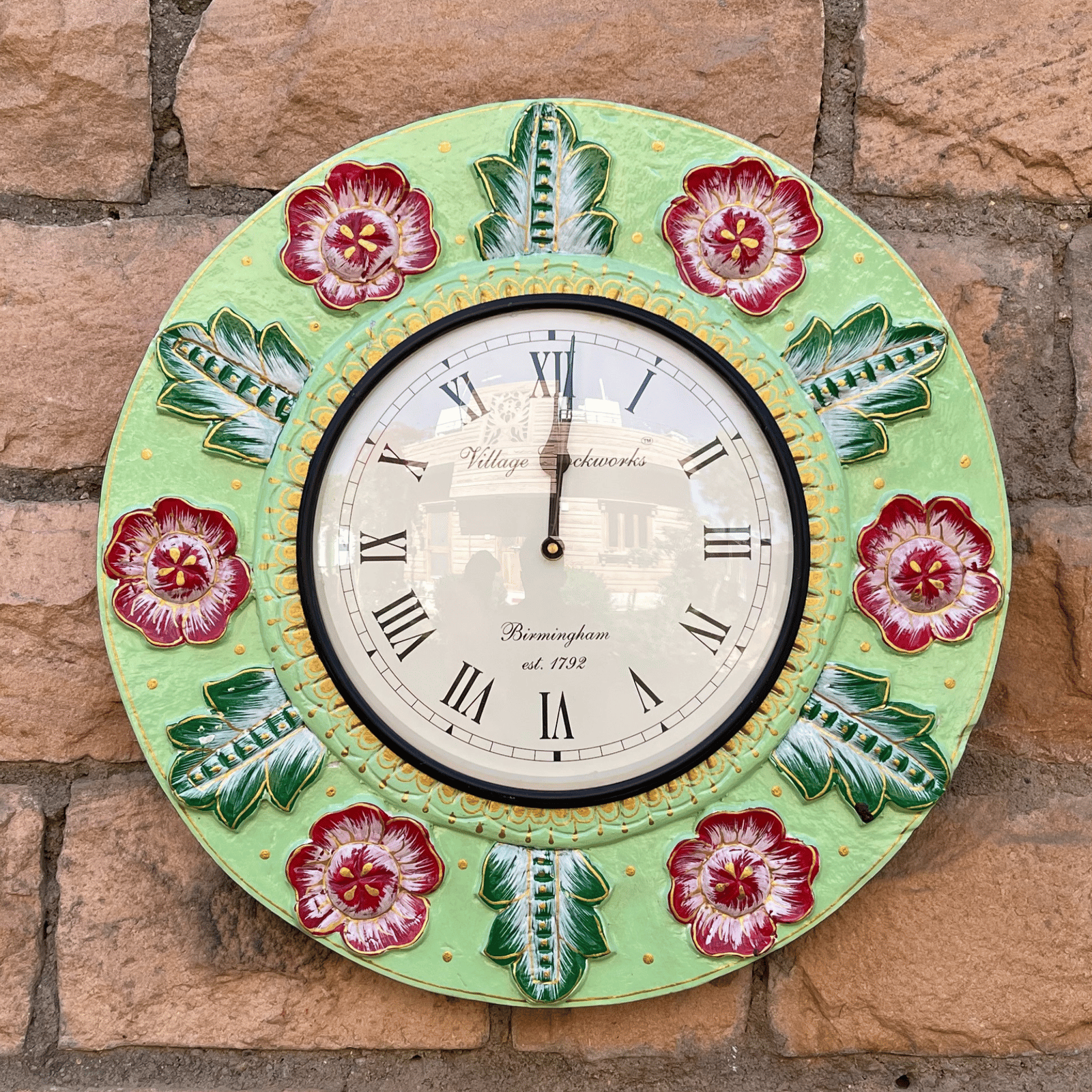 Hand Carved Wooden Wall Clock-Bettery-Clock