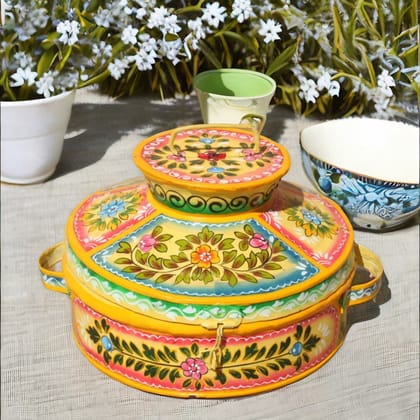 Handmade Painted Metal Storage Box Home Decors Art