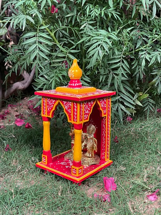 Handicraft Wall-Temple, Fine-Art Painted Mandir, Home Living Pooja-Temple, Wall Mount Temple