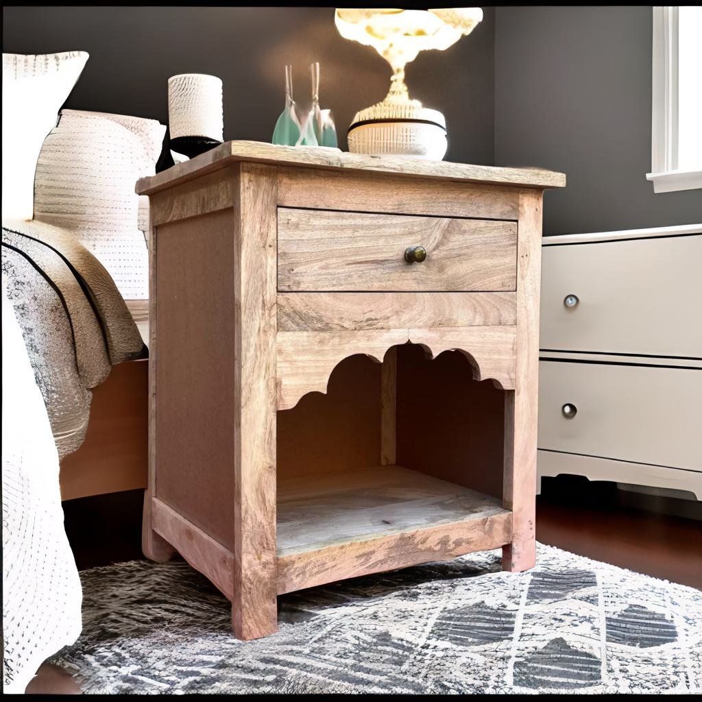 Natural Brown Wooden Drawer Table | Home Living Sideboard