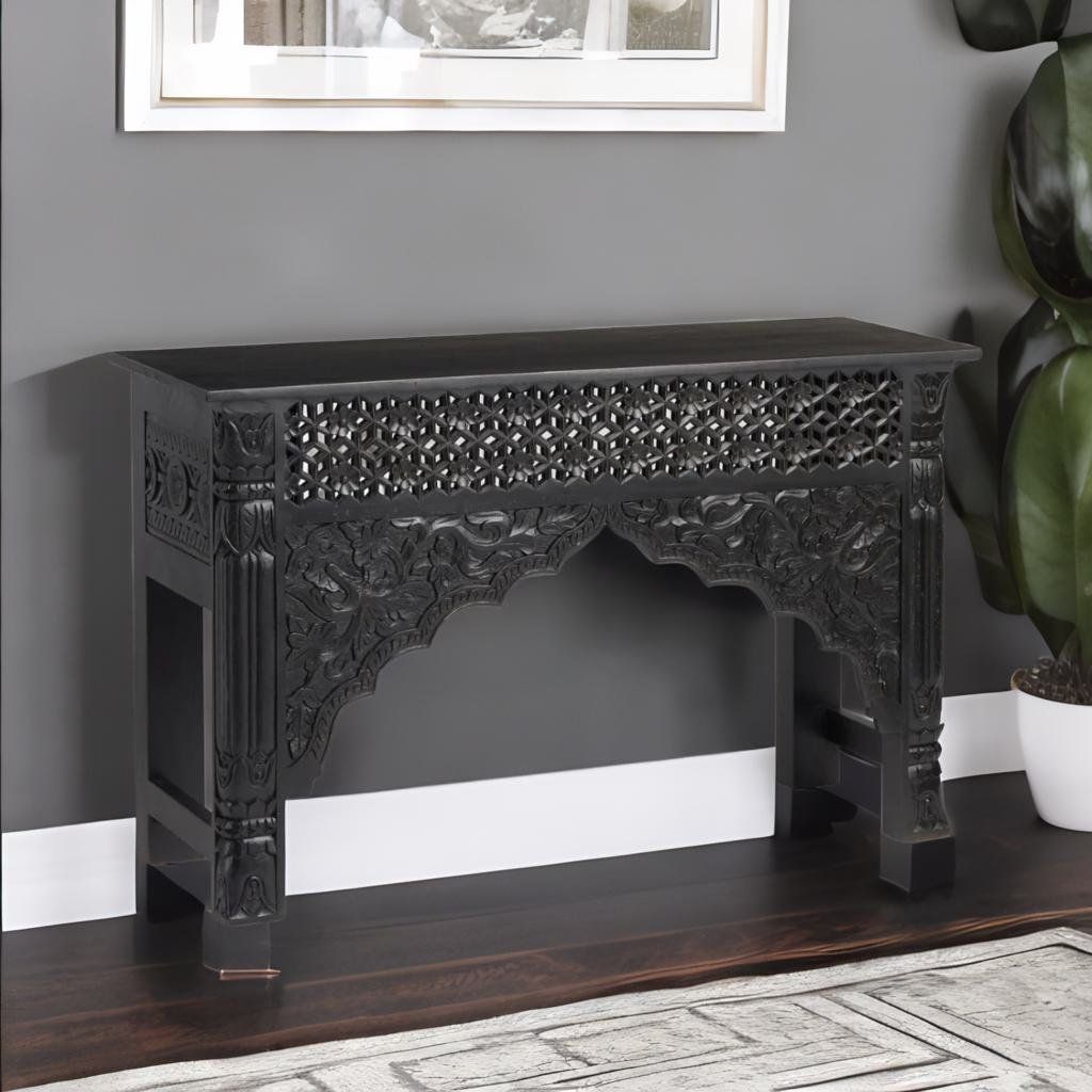 Handicraft Console Table, Wooden Carved Dining Table, Home Decors Lamp-Holder Table, Furniture Table