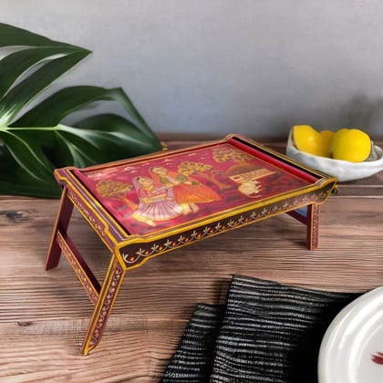 Hand Painted Wooden Showpiece Table Multi Color | 60x36x26 cm