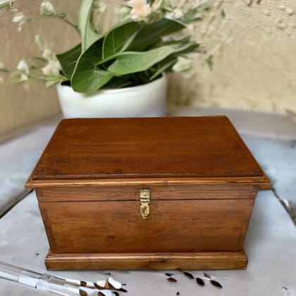 BeautifulAntique Polished Wooden Trunk Box For Storage | Dowry Box