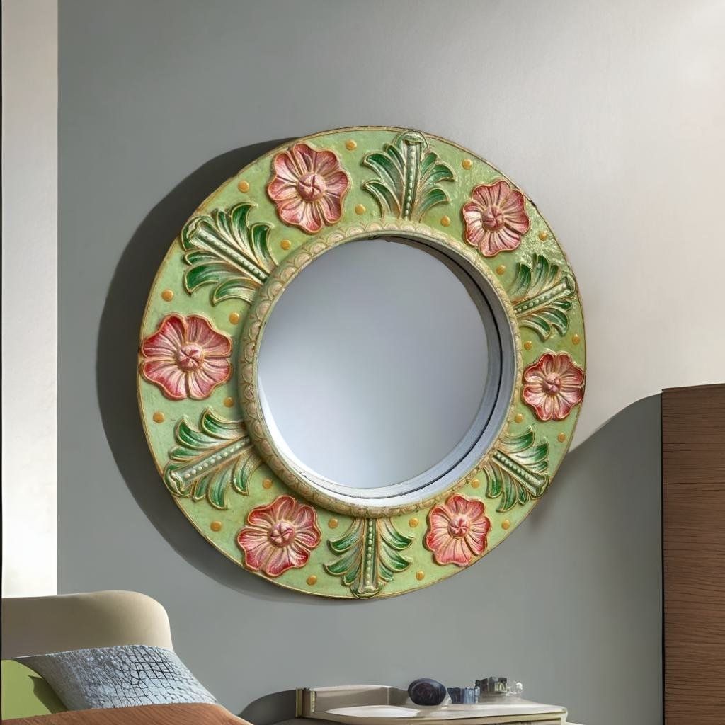 Wood Handicraft Mirror,Home Decors Jharokha-Darpan,Bedroom Mirror,Beautiful Dressing Room Wall Darpan