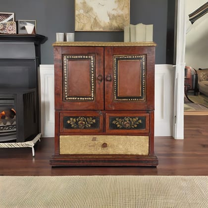 Antique Look Solid Wood Chest of Drawers for Living Room