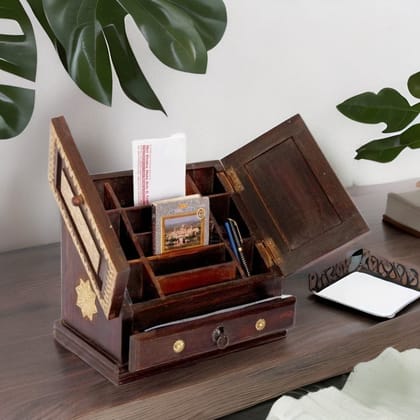 Wooden Letter Box for Storage | Desktop Organizer