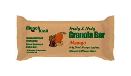 Muchkraft Cereal Bars | Fruits & Nuts Granola Bar | Mango | Pack of 6 x 40 gm | All Natural | No Chemicals | No Preservatives | Healthy Snack