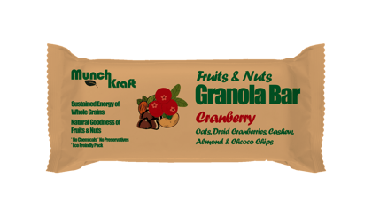 Muchkraft Cereal Bars | Fruits & Nuts Granola Bar | Cranberry | All Natural | No Chemicals | No Preservatives | Healthy Snack