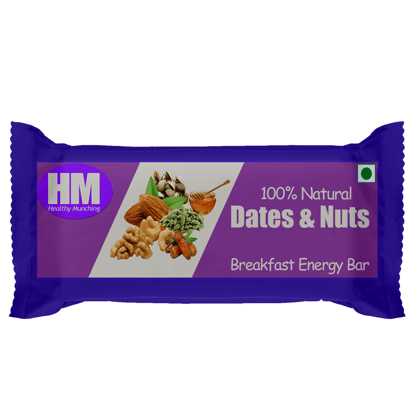 Dates & Nuts Energy Bar | 57% Nuts | All Natural | No Added Sugar | No Preservatives | Healthy Snack