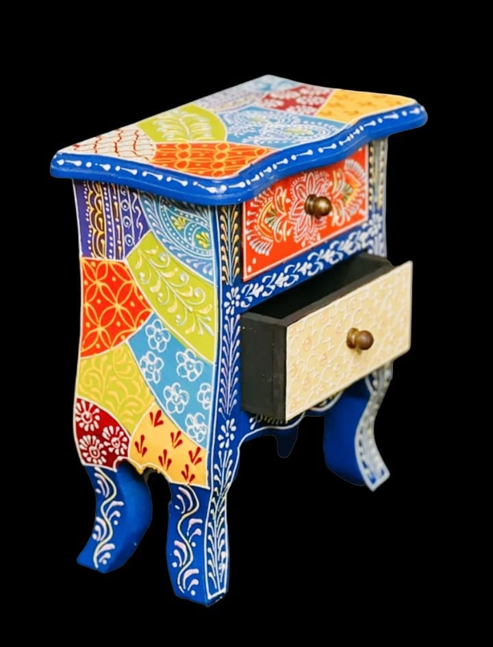 DINESH ENTERPRISES - BEDSIDE TABLE SIZE WITH 2 DRAWER MULTI COLOUR