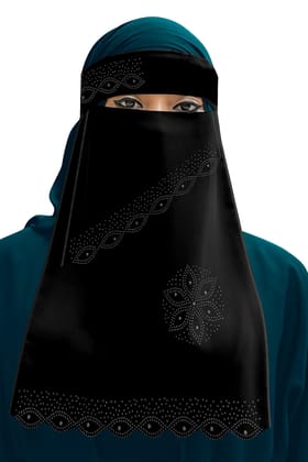Women's Chiffon Nose Piece (Niqab) Black Eye