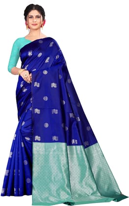 Women's Banarasi Soft Silk Saree with Blouse Piece (M_61)