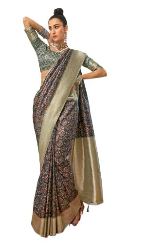 Womens Kanjivaram Banarasi Silk Saree Kanchipuram saree M-257