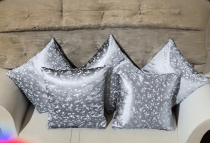 Metallic Silver Grey Cushion Cover/Pillowcase/Throw Pillow cover 14x14 inches (35x35 cm), Pack of 5 Pcs.