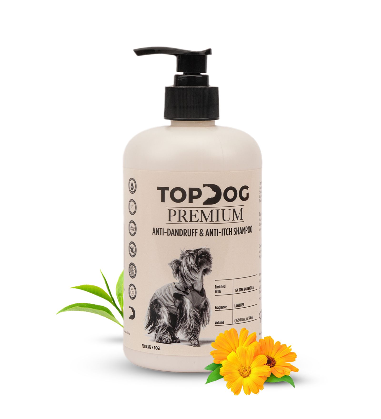 TOPDOG PREMIUM Anti Dandruff Shampoo for Dogs & Cats, 500 ML