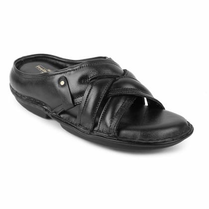 Buy WOODLAND Black Mens Leather Velcro Closure Sandals | Shoppers Stop