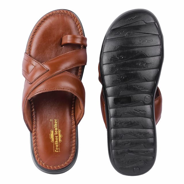 FEATHER LEATHER Genuine Leather Men s Flip Flops Casual Slippers