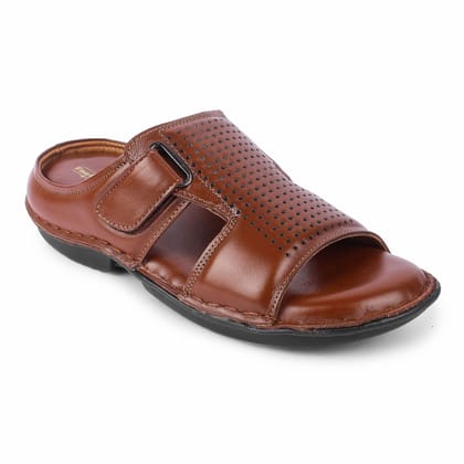 FEATHER LEATHER Men's Genuine Leather Comfortable & Fashionable Flip Flops Slipper | Comfortable Casual Indoor / Outdoor / Footwear Slippers