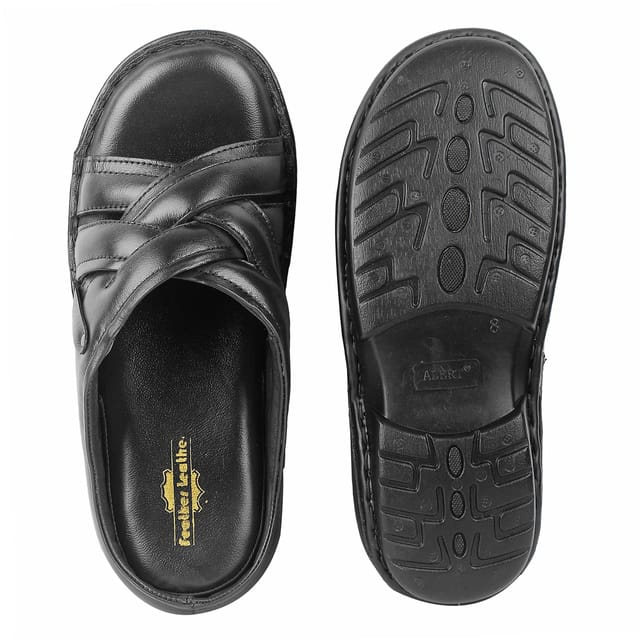 Black 2024 feather slippers