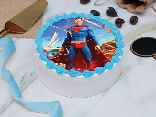 A Superman Themed Birthday Cake · Free Stock Photo