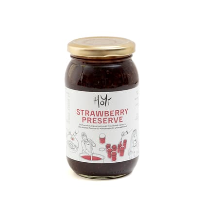 Strawberry Preserve 480 gm | Organic Handmade Fruit Jam | HoYi Fruit Strawberry Jam