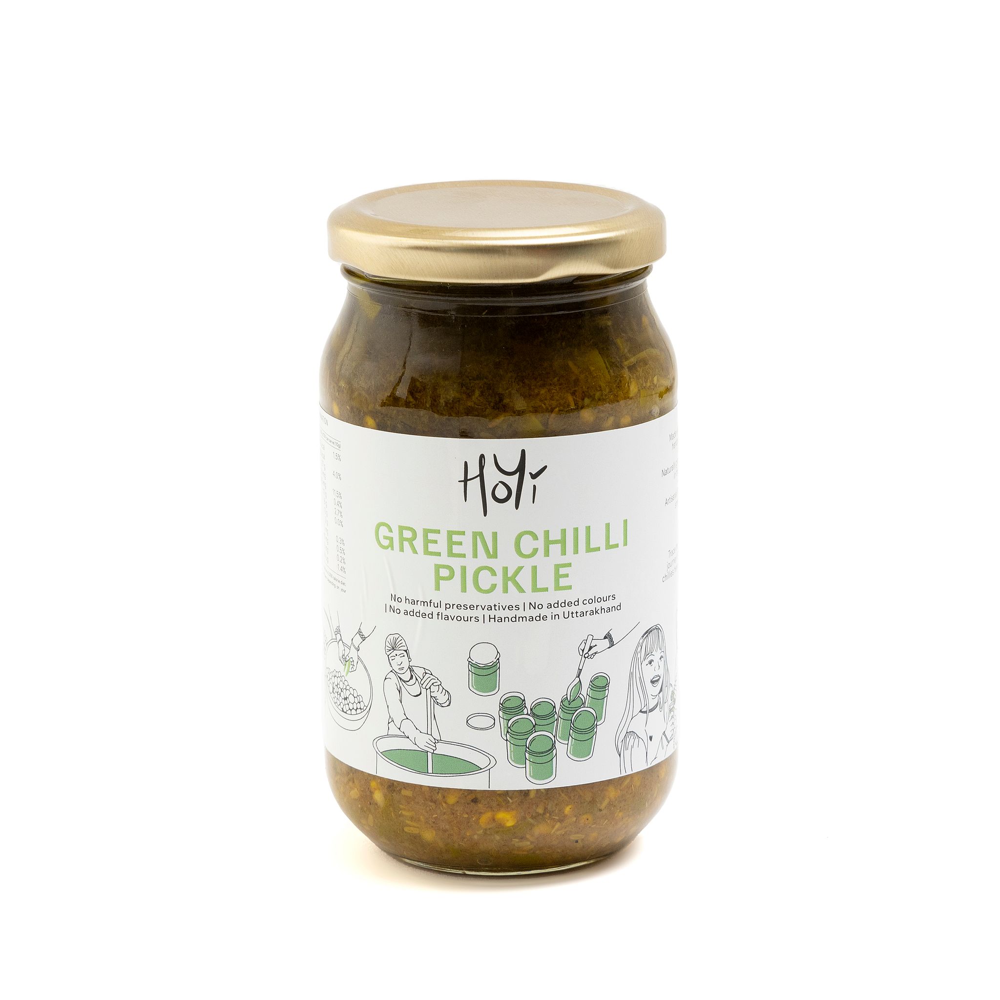 HoYi Green Chilli Pickle (400gm) Traditionally Handmade 100% Natural Taste Hari Mirch Ka Achar