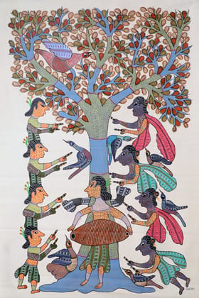 Tribes India Handmade Painting Gond Canvas 36x23 1SPNGNDMP04901 - 1