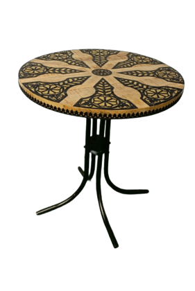 Wooden Top Metal Iegs Brass Fitting Coffee Table