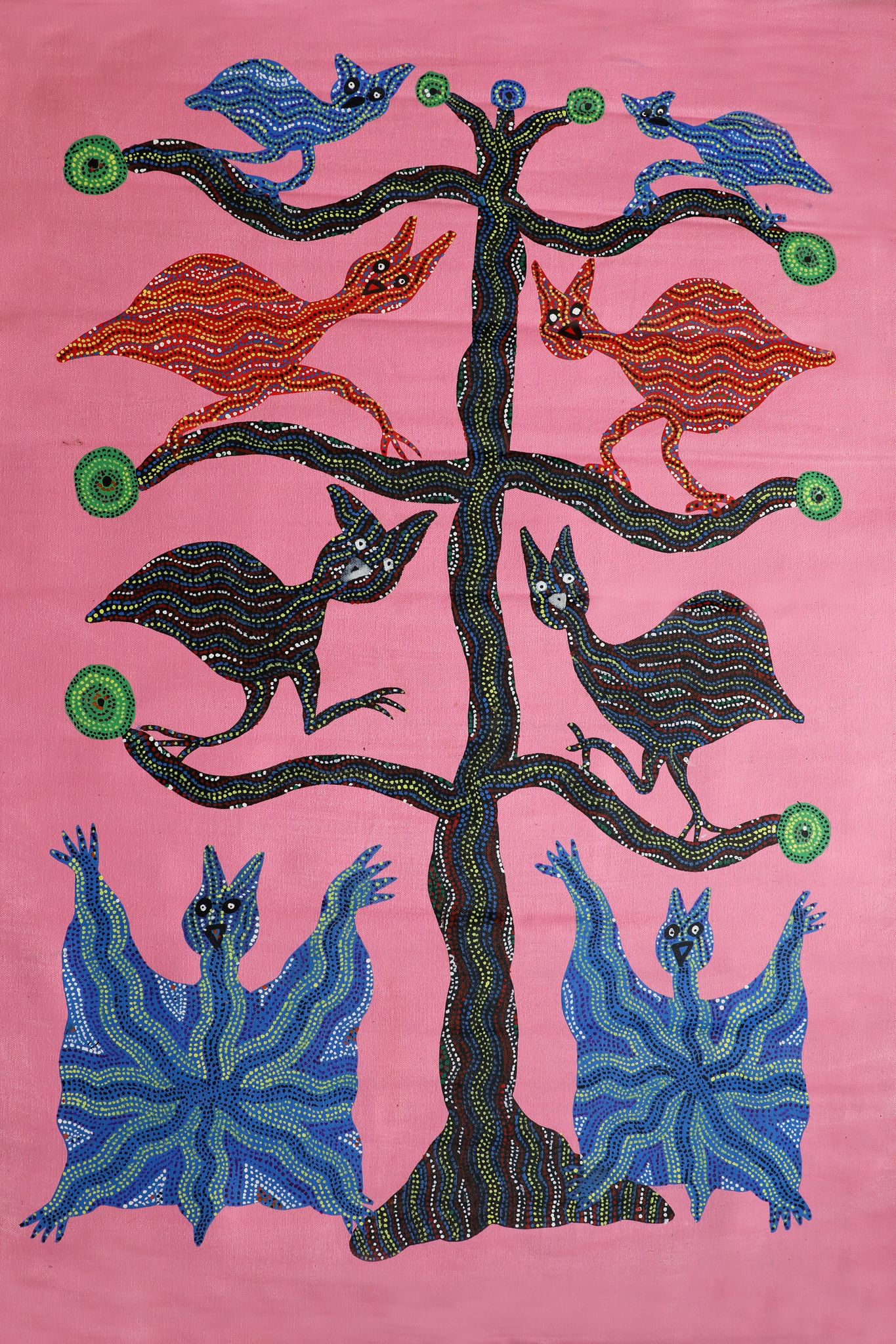 Tribes India Handmade Painting Bhil Canvas 1TPNBHLMP00419