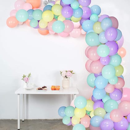 BLODLE Pastel Rainbow Balloons, 50 Multi Color Balloons Colorful Party Theme Latex Balloons ( Pack of 50 Pcs)