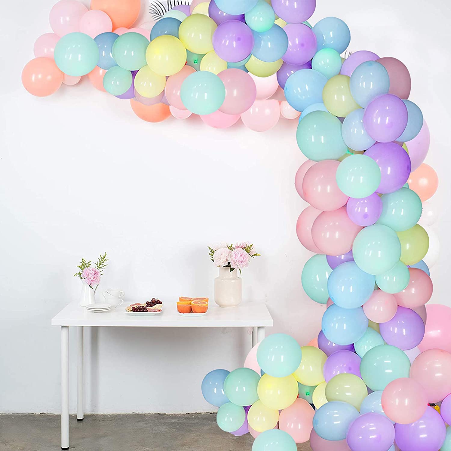 BLODLE Pastel Rainbow Balloons, 50 Multi Color Balloons Colorful Party Theme Latex Balloons ( Pack of 50 Pcs)