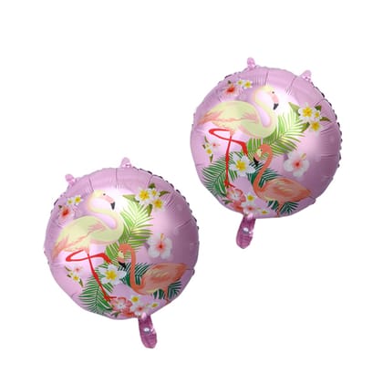 BLODLE 2 Pcs Pink Flamingo Printed Foil Balloon, 18" Pink Bird Printed Foil Balloon, Bird Theme, Beach Theme Birthday Decoration - Pack of 2 Pcs