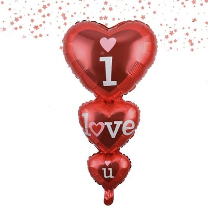 BLODLE I Love You Heart Decoration Balloons, Red I Love You Foil for Anniversary, Valentines, Birthday - 1 Pc