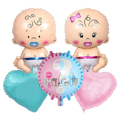 BLODLE Boy Girl 5 Pcs Foil Balloons Set for Baby Shower Party Decoration, Baby Balloon for Birthday Decoration/ Party Events - (Pack of 5)