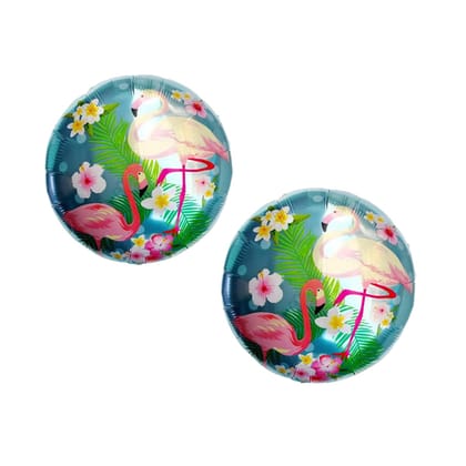 BLODLE 2 Pcs Blue Flamingo Printed Foil Balloon, 18" Blue Bird Printed Foil Balloon, Bird Theme, Beach Theme Birthday Decoration - Pack of 2 Pcs