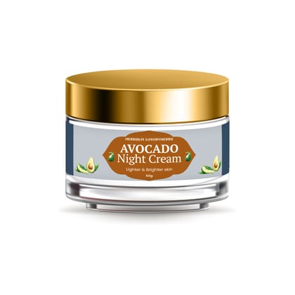 HERBALIX LuxuryHerbs Avocado Night Face Cream for Radiant and Youthful Skin Face Moisturizer Brightning And lightning cream for Men And Women-50G